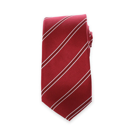 Power Play - Red Kids Necktie with Red and White Striped