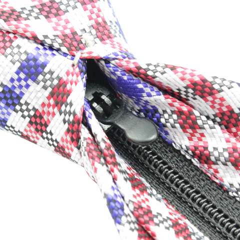 Patriot - Red, White, and Blue Gingham Patterned Kids Zipper Tie