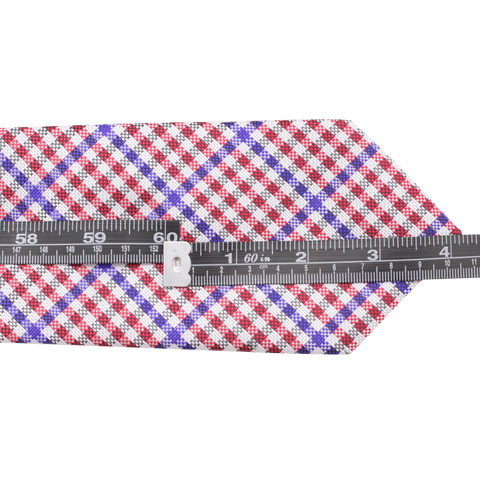 Patriot - Red, White, and Blue Gingham Patterned Long Necktie