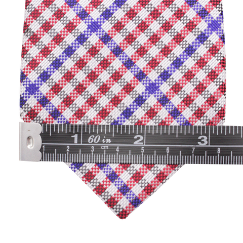 Patriot - Red, White, and Blue Gingham Patterned Long Necktie