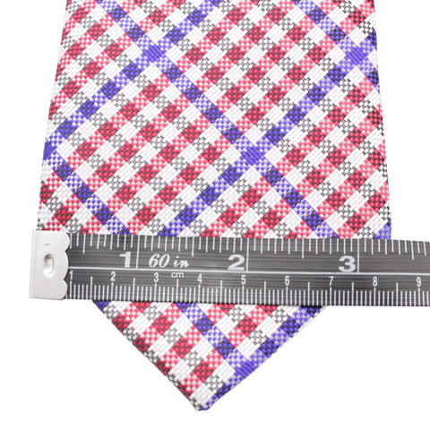 Patriot - Red, White, and Blue Gingham Patterned Long Zipper Tie
