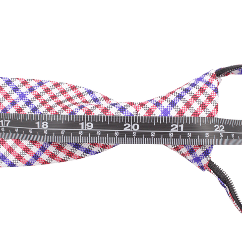 Patriot - Red, White, and Blue Gingham Patterned Long Zipper Tie