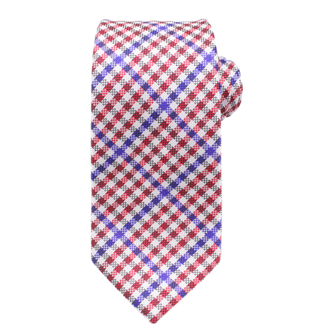 Patriot - Red, White, and Blue Gingham Patterned Necktie