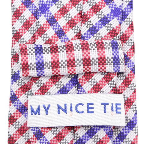 Patriot - Red, White, and Blue Gingham Patterned Necktie