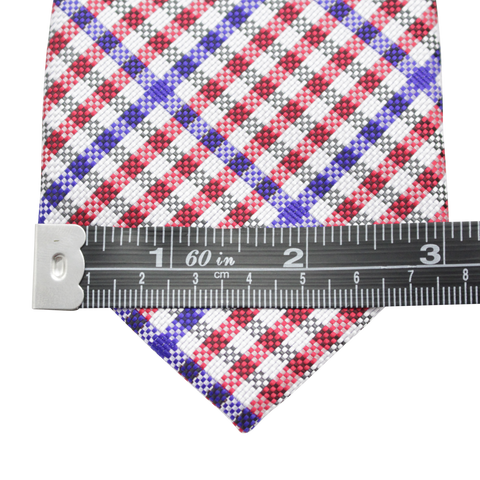 Patriot - Red, White, and Blue Gingham Patterned Zipper Tie