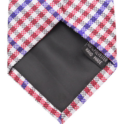 Patriot - Red, White, and Blue Gingham Patterned Zipper Tie