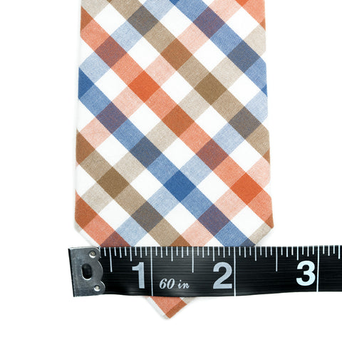 Picnic - Orange, Blue, Brown, White Gingham Kids Zipper Tie