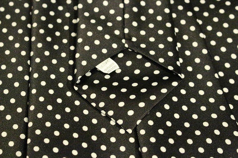 Black Dotted Zipper Tie with White Dots
