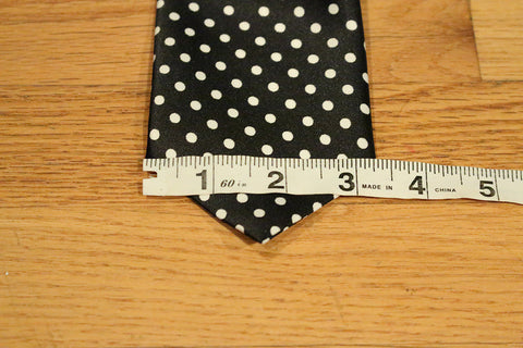 Black Dotted Zipper Tie with White Dots